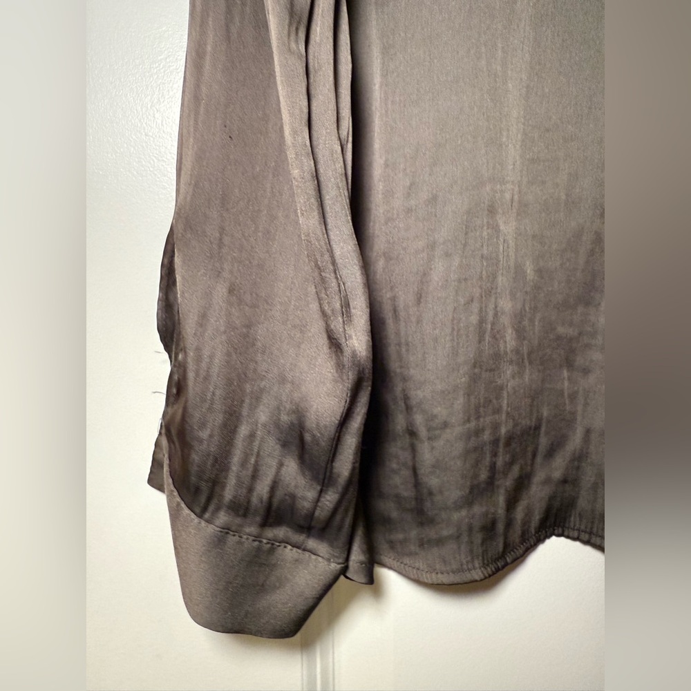 Zara Charcoal Blouse Women’s Size L - Picture 6 of 9